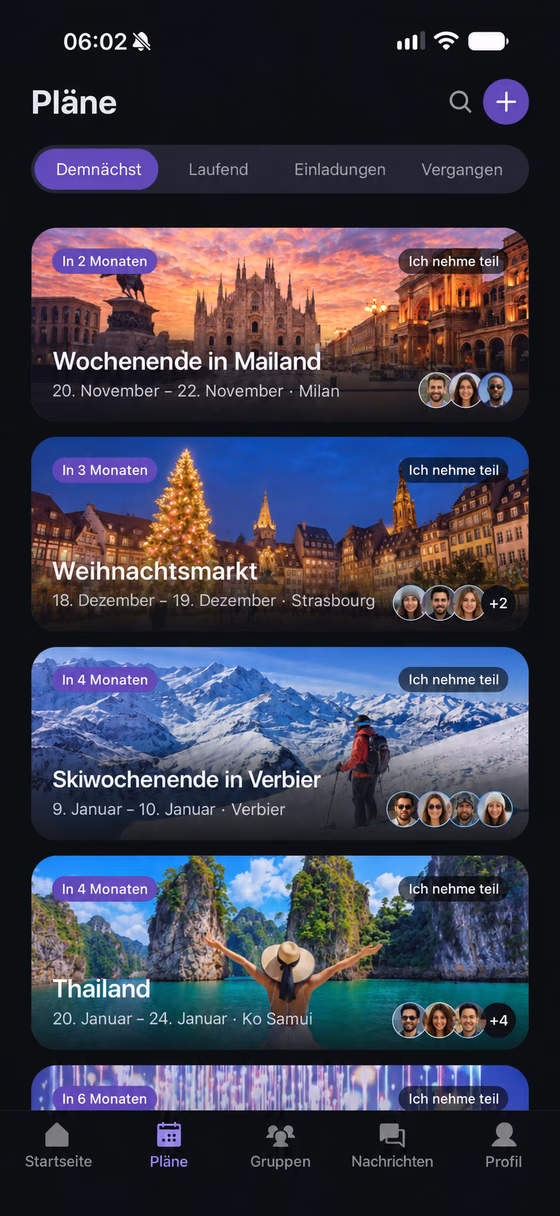 Schick einen P!NG, sieh wer mitkommt, und mach aus der Idee einen echten Moment mit deinen Leuten.